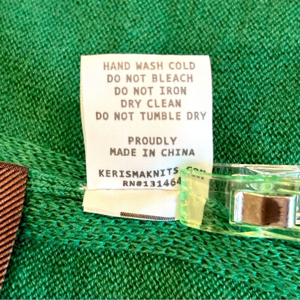 Kerisma Wool Arcylic Emerald Green Soft Knit Poncho Wrap Scarf Shawl Women Drape - Picture 13 of 14